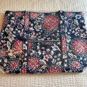 Vera Bradley Vera Tote - Red, White & Blossoms